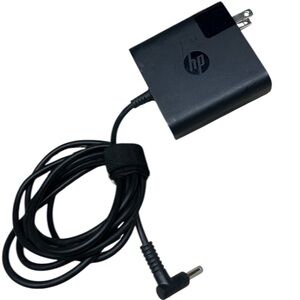 HP 65W Smart AC Power Adapter with a 4.5mm blue tip connector